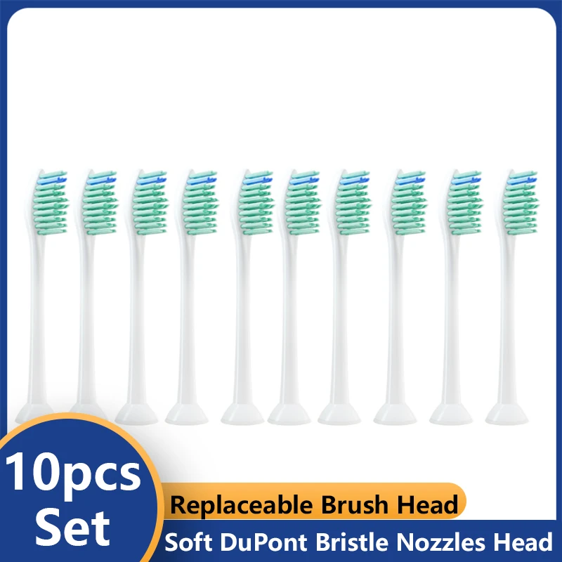 10PCS/Set Replaceable Brush Head for Philips Hx3.6.9 Series Vacuum Small Feather Clean Action DuPont Soft Brush Heads Flexcare