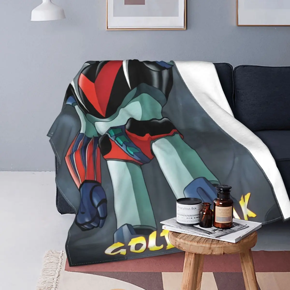 

Grendizer Goldrake Blanket Soft Flannel Fleece Warm Mazinger UFO Robot Throw Blankets for Home Bedding Sofa Bedspreads