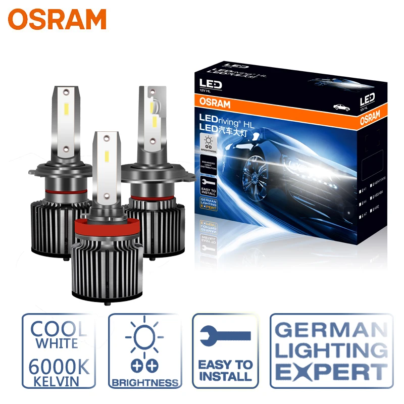 

OSRAM 6000K LED Headlight LEDriving HL H7 H4 H1 H8 H11 H16 HB3 HB4 HIR2 9012 12V 25W High/Low Beam Fog Lamp Car Bulb (2 Pcs)