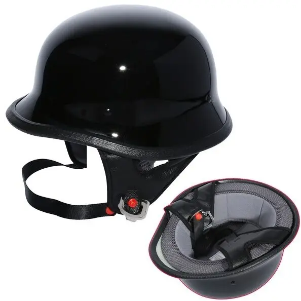 

Glossy black polka dot German street half helmet