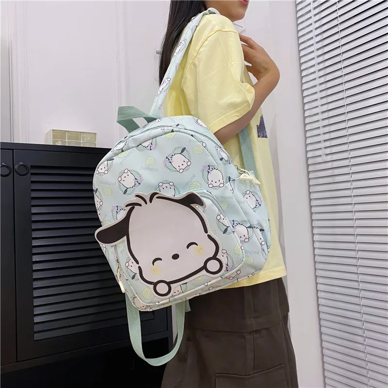 Вместительный школьный ранец Sanrio с мультипликационным рисунком, милый рюкзак для студентов, выходной, коричная сумка Kuromi My Melody