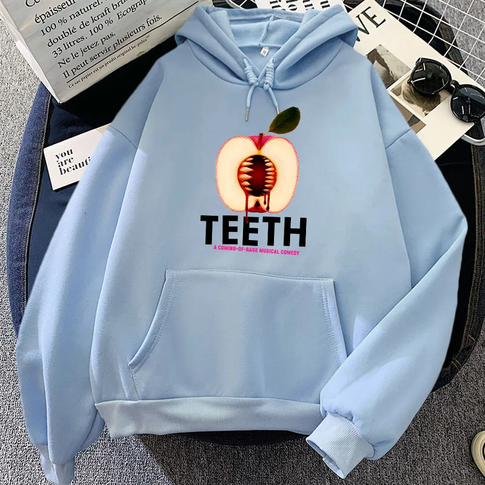 Толстовки с музыкальной комедийной зубами толстовки графическим принтом Apple Moletom