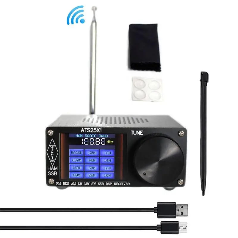 

Full Band Radio Receiver ATS25X1 Si4732 Receiver FM LW MW 2.4 Inch Touch Screen Aluminum Alloy Case Portable SSB Radio Player