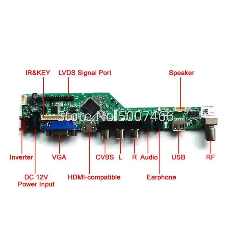 Комплект платы управления приводом ЖК-экрана, 1366*768, 60/монитор Гц, LVDS, 40-контактный разъем, подходит для B156XW02/B156XW03/B156XW04/B156XW06, VGA, USB, AV