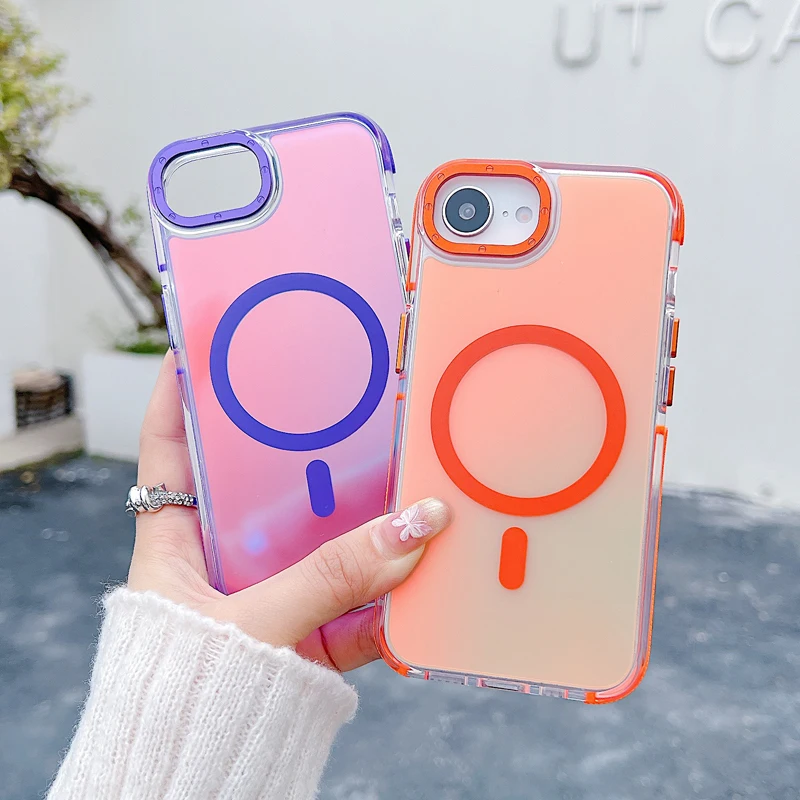 Чехол для iPhone 16e красочный магнитный чехол ПК меняющий цвет чехол-бампер