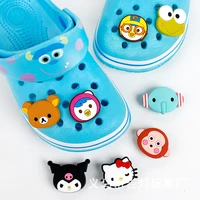 1pcs single sale sanrio shoe buckle hello kitty kuromi cartoon cute croc accseeories charms sneakers decoration kids girls gifts