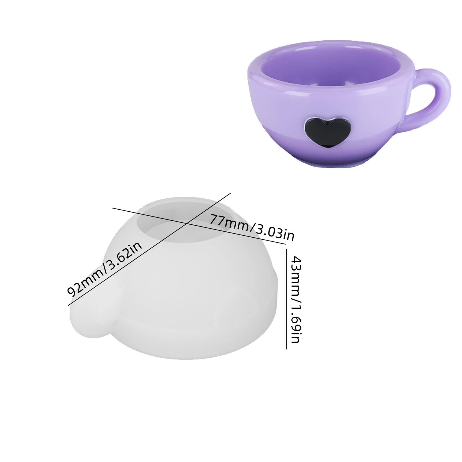 Love Coffee Cup Plate Silicone Mold DIY Epoxy Resin Gypsum Cement Tea Cup Saucers Storage Tray Crafts Casting Mold Home Decor