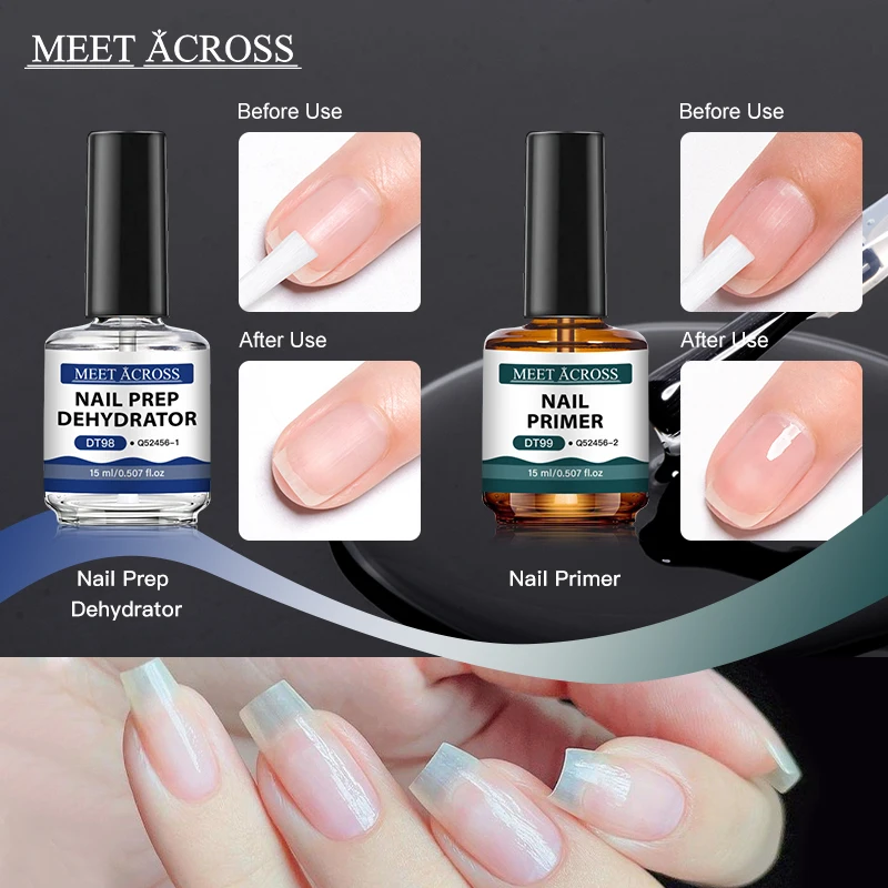 MEET ACROSS 15 мл Подготовка ногтей к обезвоживанию гель и бескислотная грунтовка клей