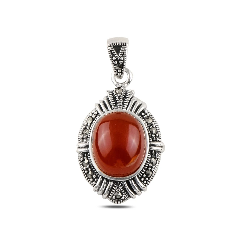 

Серебро 925 пробы красный агат & марказит кулон