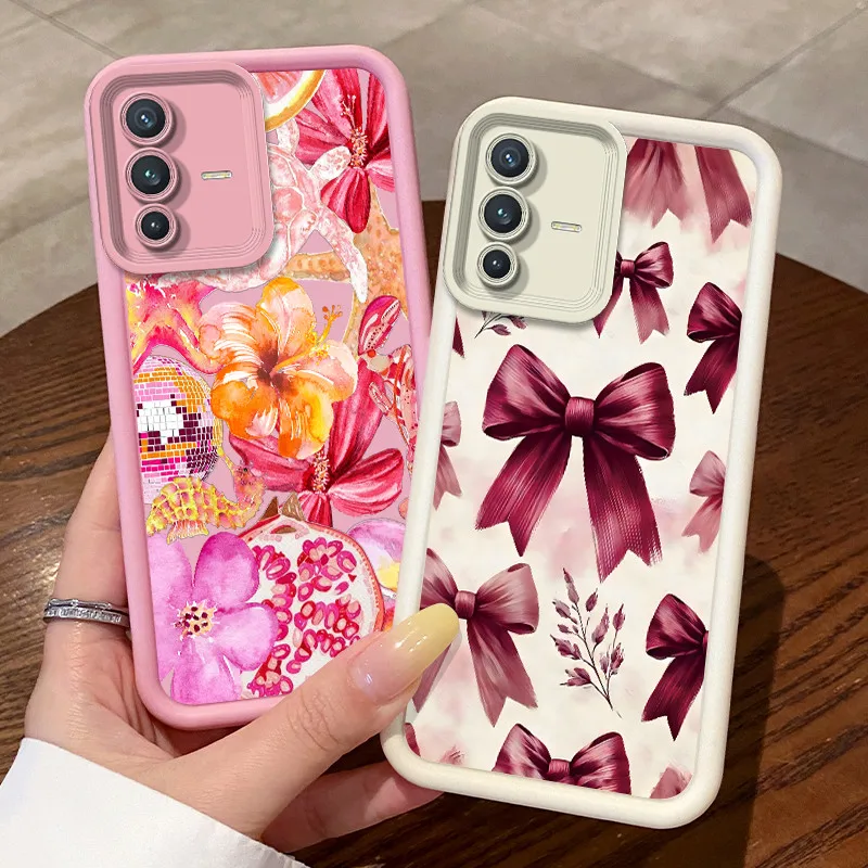 Фото Чехол для телефона Vivo V23 5G/Vivo V23 Pro, Vivo S12 Pro, Vivo S12, милый цветочный модный противоударный силиконовый защитный чехол №2