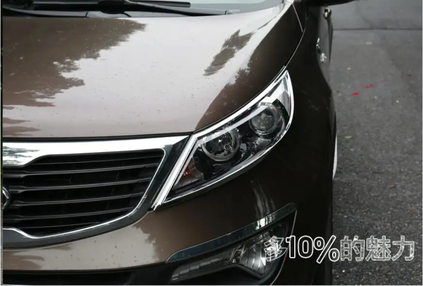 

ABS Chrome Car Front Headlight + Rear Tail Light Lamp Cover Trim For KIA SPORTAGE R 2011 2012 13 2014 2015