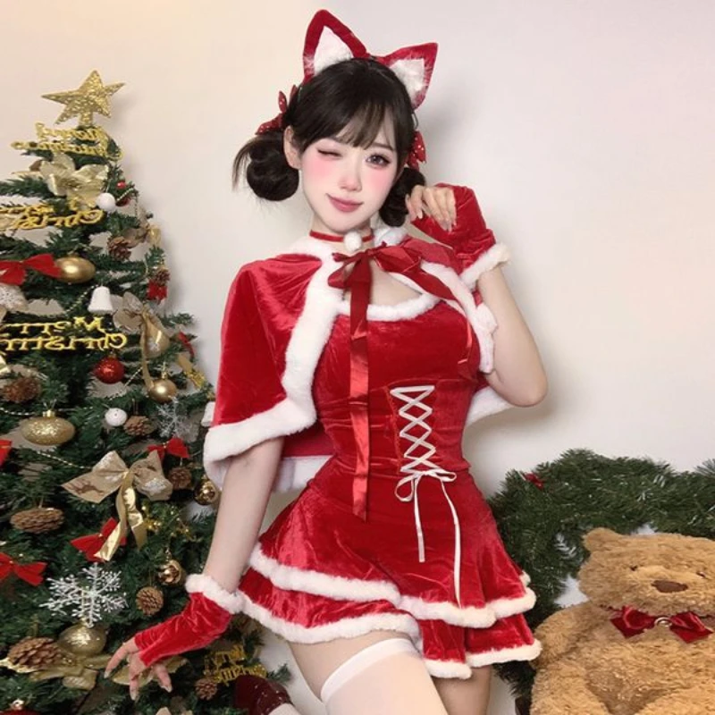 Рождественский кролик милая униформа для девочек карнавальный костюм аниме