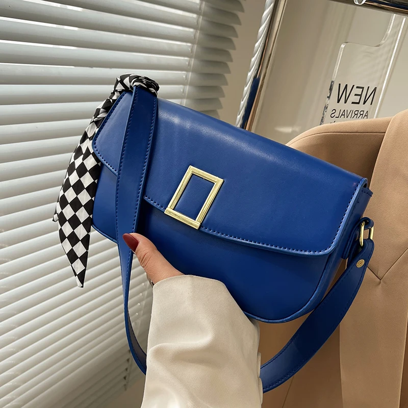 

Blue Style Women's Bag 2022 Fall/winter New Niche Design High-quality Fashion Shoulder Bag Casual Armpit Bag Vintage Square Bag