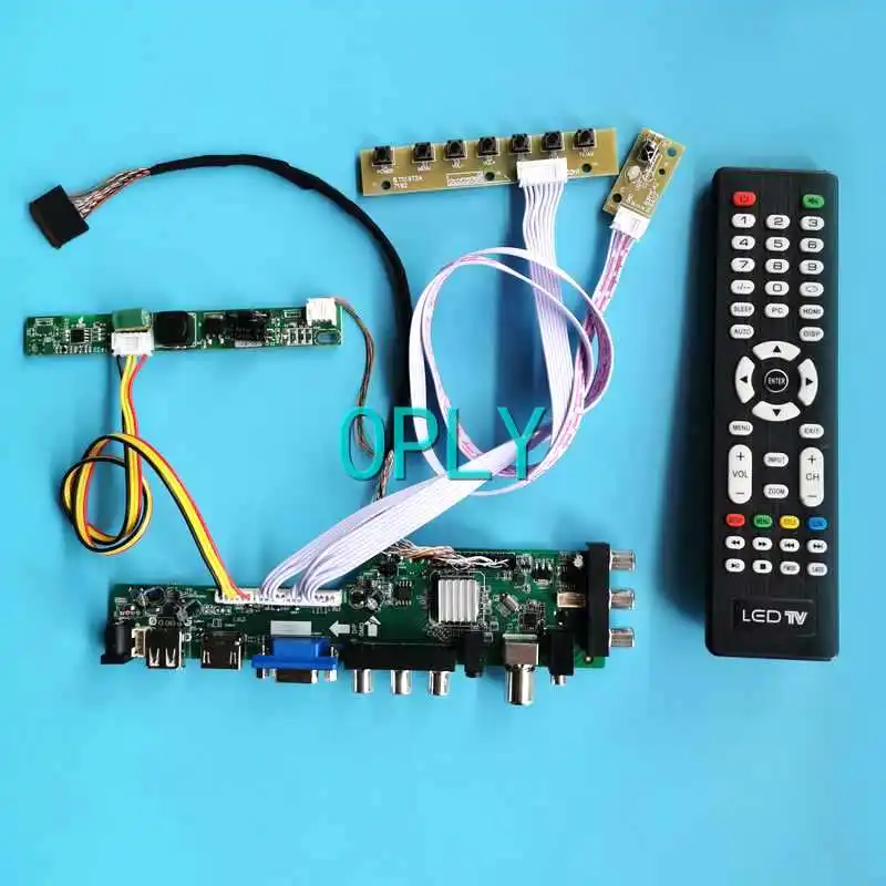 

DVB Digital LCD Matrix Controller Board Fit B101EW04 V0 B101EW03 V0 40 Pin LVDS 1280*800 Kit 10.1" VGA HDMI-Compatible AV RF USB