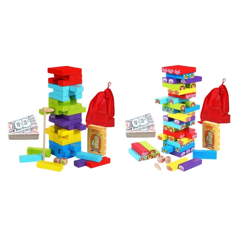 

Colourful Wooden Blocks Playset for 3 Years Old Toy Educational Puzzle Set