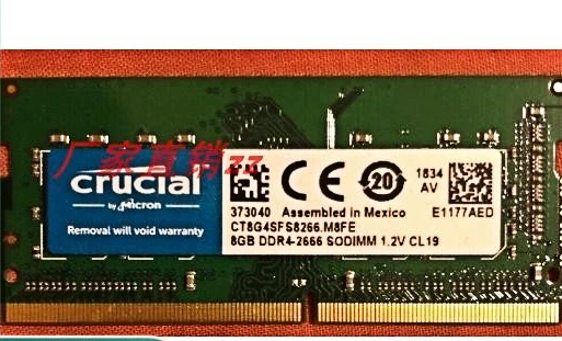

RAM CT8G4SFS8266.C8FD1 8G DDR4 2666 SODIMM 1.2V Notebook Memory
