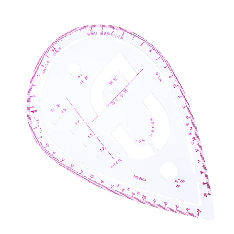 Пластиковая прозрачная французская кривая линейка для шитья квадратная портной