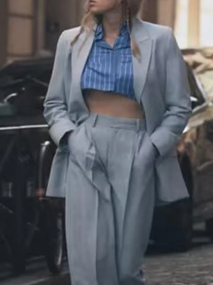 

Женский однотонный Блейзер Kumsvag, повседневный однобортный пиджак свободного покроя, верхняя одежда для улицы, осень 2022