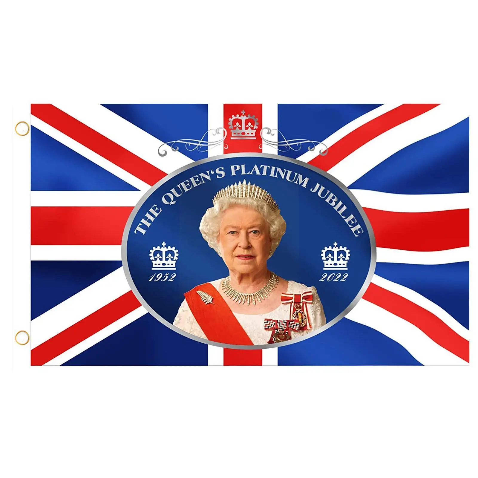 

Королевский Платиновый юбилейный Флаг Союза Джека британские украшения с изображением Ее Величества Королевы на 75 лет юбилейный F6D6