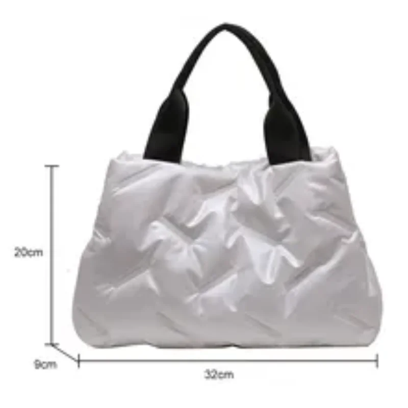 New Nylon Women's Tote Bags Autumn Winter Fashion Underarm Bags Padded Top-Handle Bags Ladies Casual Shopper Bags Handbags