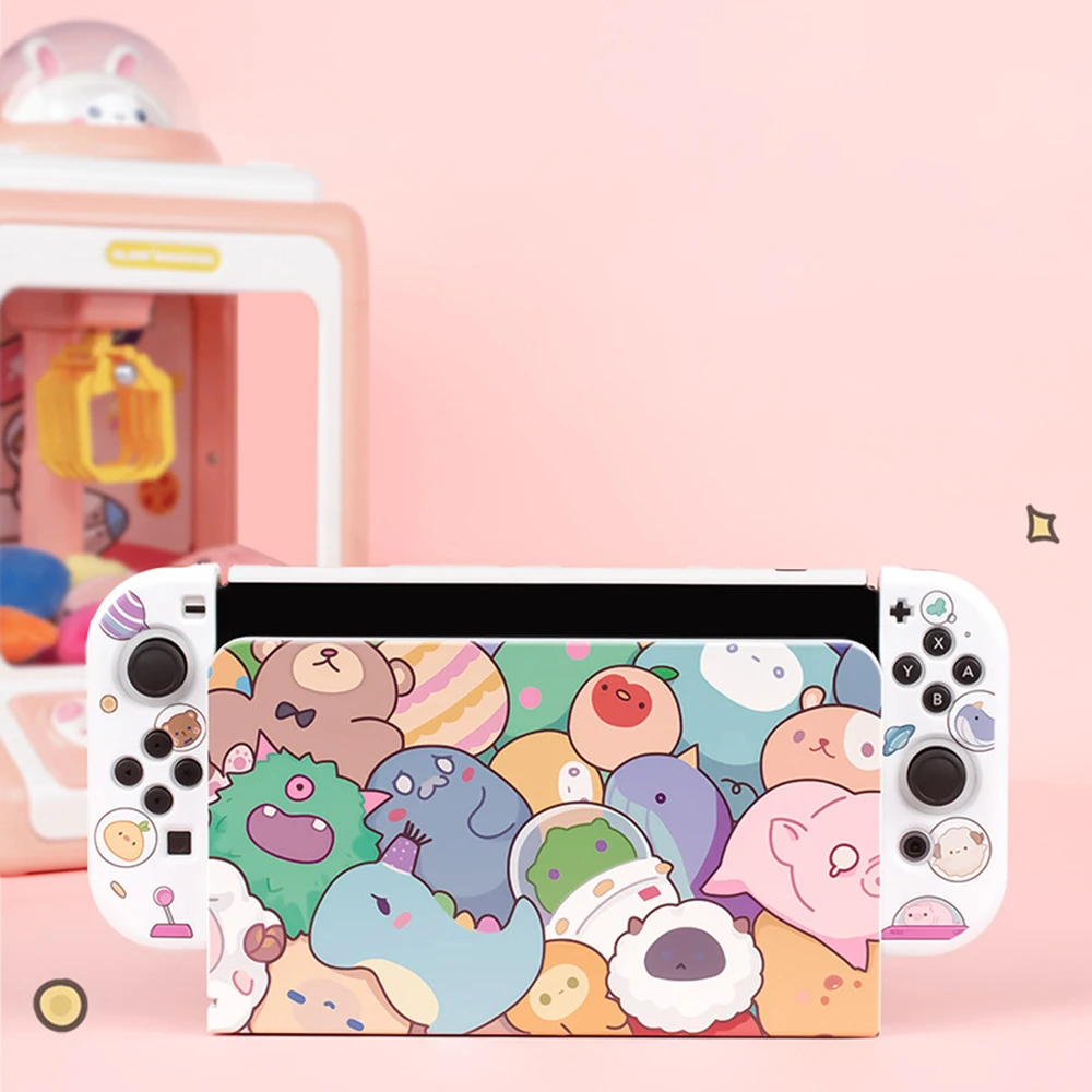 

Switch TV Dock Cartoon Case Compatible with Nintendo Switch/Switch OLED TV Docking Stand Hard PC Protective Cover
