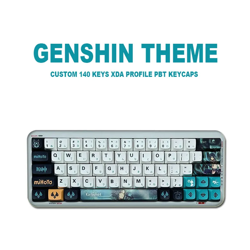 

140 Keys Genshin Theme Keycaps Personalized XDA Profile Keycaps for Mechanical Keyboard Sublimation Custom Keycap