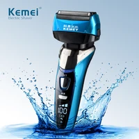 kemei electric shaver 3d floating four blade shaving rechargeable electronic razor face care mens beard shaving machine d45