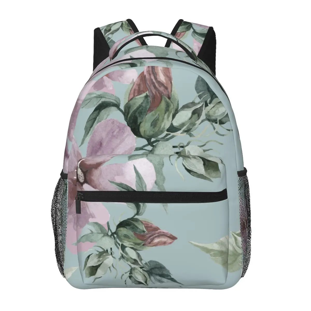Women Men Backpack Hibiscus Flowers Branch Watercolor Travel Female Bag Male Laptop Backpack Book Bag