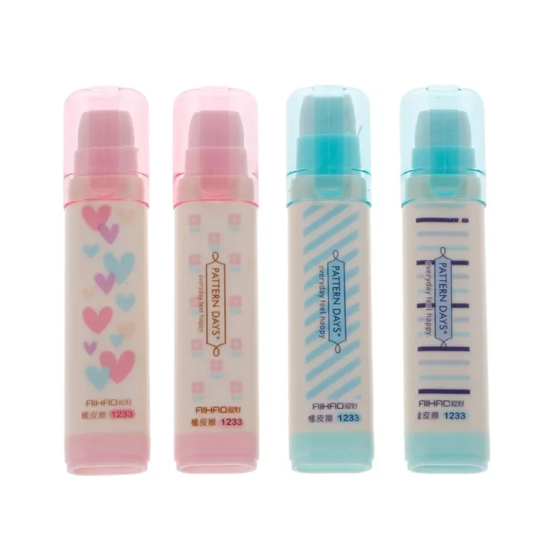 

Kawaii Heart Flower Rubber Erasers Lovely Stripe Pencil Eraser For Kid Gift