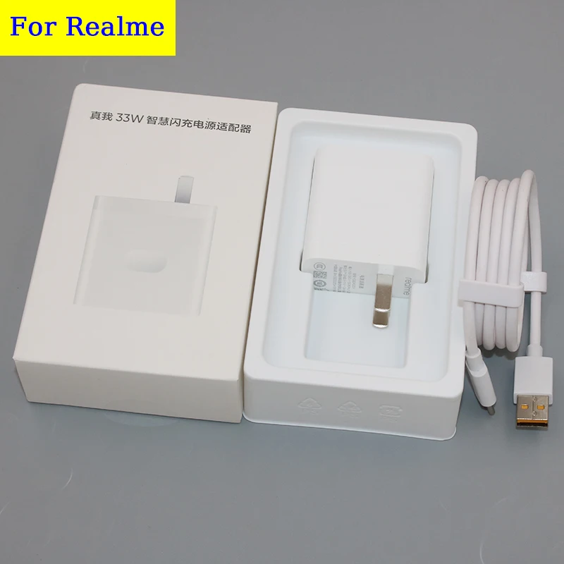 Оригинальное зарядное устройство Realme 33 Вт Дротика/VOOC, сетевой адаптер американского стандарта для Real Me 7 8 9 9i Pro Narzo50 Q3S V15 V23 V25 OPPO ACE Reno7 5 6