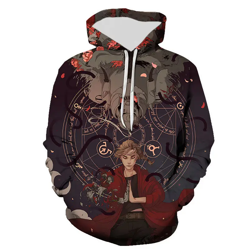 

Худи в стиле оверсайз с 3D-принтом алхимика, 2023