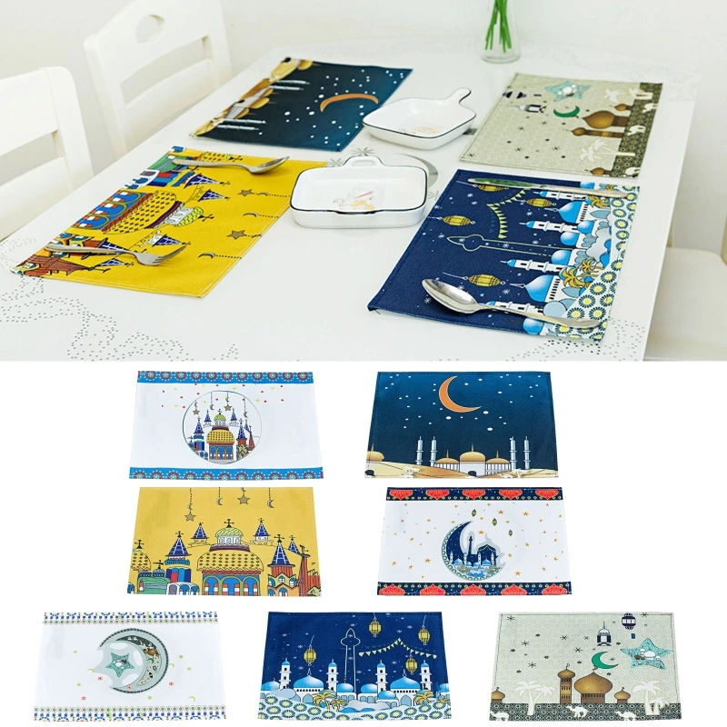 

EID Mubarak Decor льняная салфетка для домашнего декора мусульманской мечети