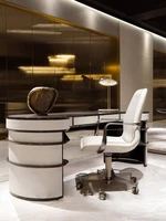 light luxury desk modern simple white circular arc desk big class table custom