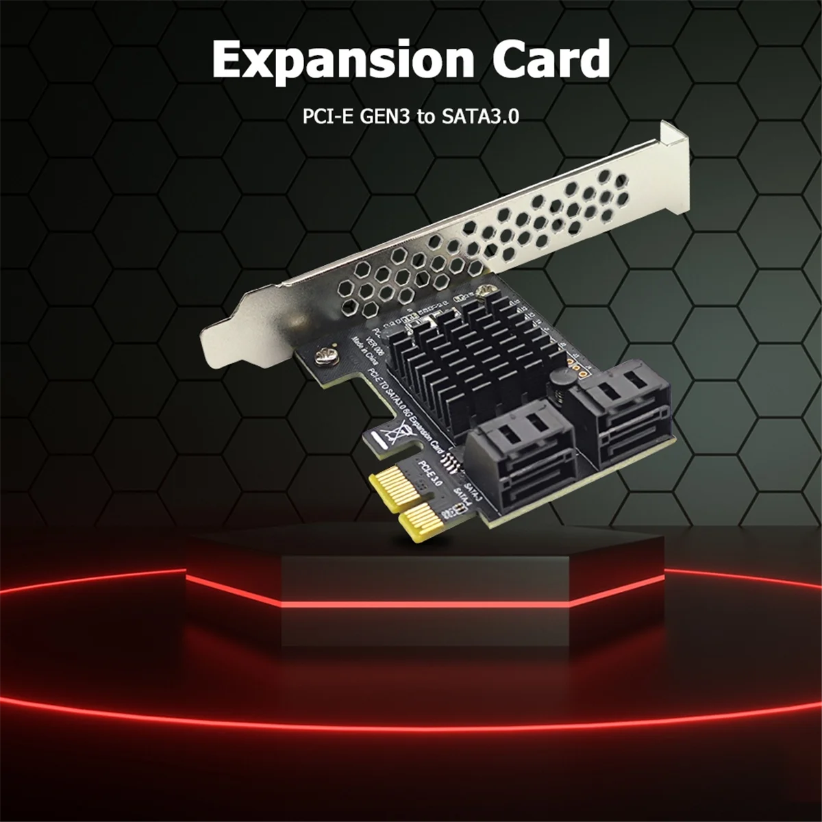 Фото ABNJ Asm1064 Чип-адаптер жесткого диска SSD 4-портовая карта расширения SATA III PCIe 6 Гбит/с Контроллер SATA к PCI-E 1X №3