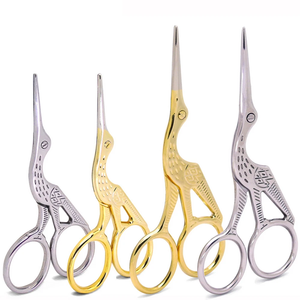 

Retro Tailor Scissor Stork Shape Sewing Durable Stainless Steel Scissor Small Embroidery Craft CrossStitch Scissor DIY Home Tool