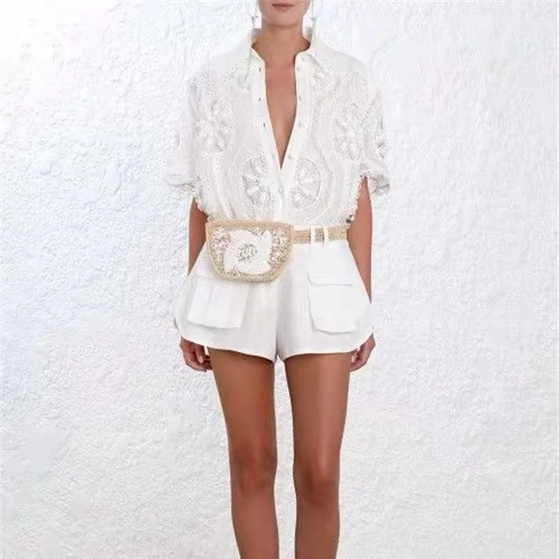 

New Fashion Bags for Women High Quality Designer Female Waist Pack Summer Beach Straw Bag Flower Mobile Phone Key Wallet Grass