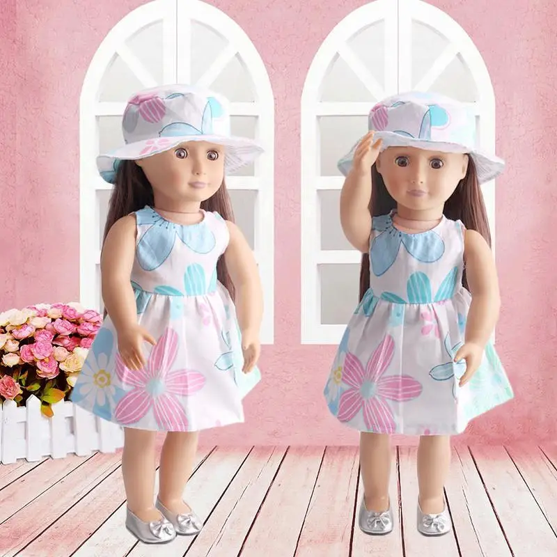 

18 дюймов платье одежда детская игровая одежда головной убор костюм 18 платьев цветок T9a6