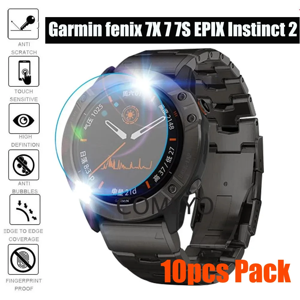 

10PCS pack For Garmin Fenix 7X 7 7S EPIX Instinct 2 Tempered Glass Screen Protector Clear 9H Film Explosion-proof