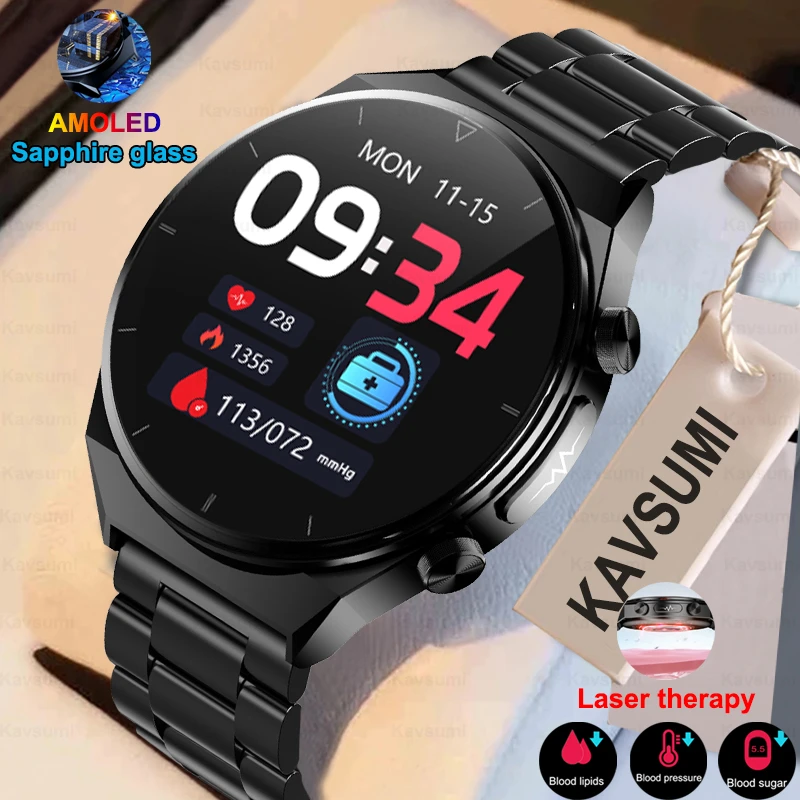 

Смарт-часы мужские с сапфировым стеклом и HD-экраном