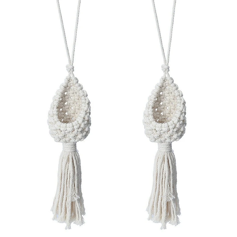 

New 2X Boho Macrame Air Plant Hanger Tillandsia Hanging Basket Rope Holder Flower Home Decor (10CM)