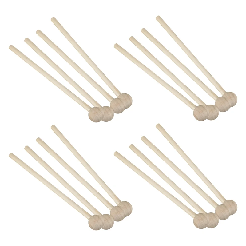 

8 Pair Wood Mallets Percussion Sticks For Energy Chime, Xylophone, Wood Block, Glockenspiel And Bells