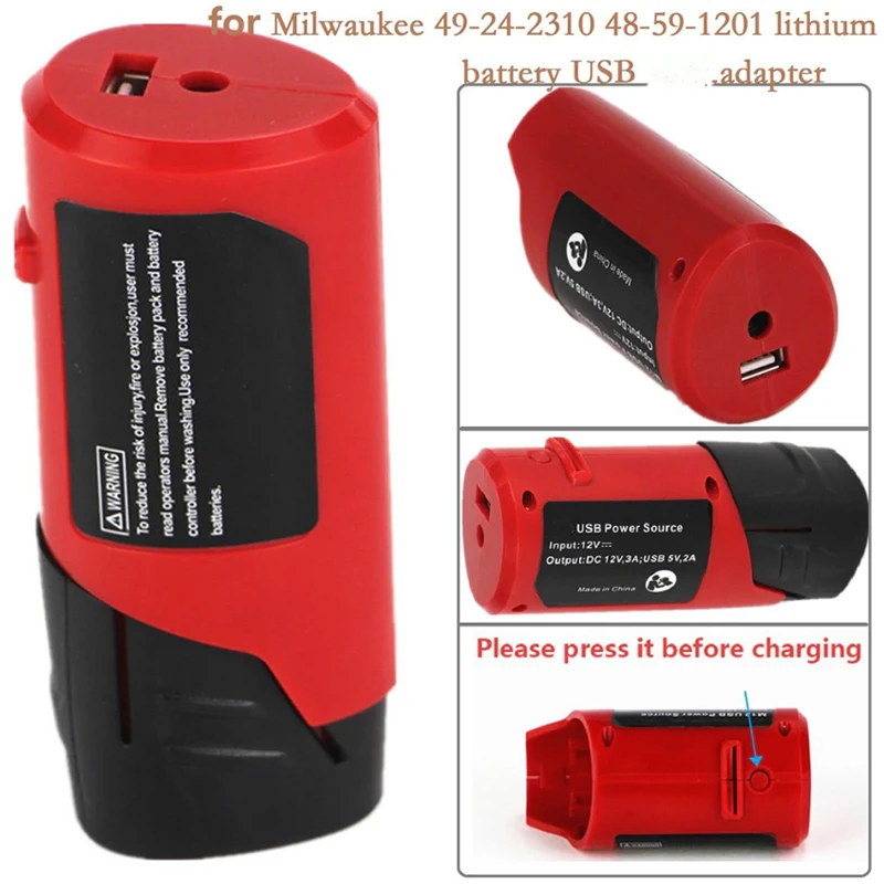 Power Source Portable Charger Tools Converter ABS Safe Red R