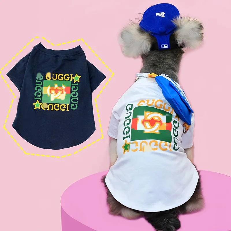 

Новая модная одежда с мультяшным рисунком для домашних животных, кошек и собак, летняя тонкая футболка в коробке, свитер, одежда для маленьк...