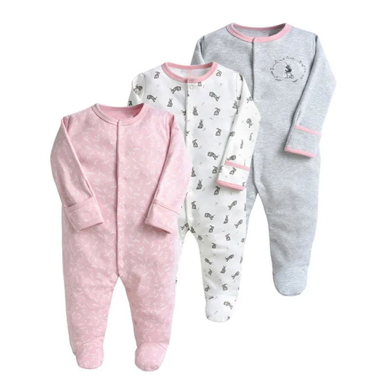 3PCS/Lot New Spring Autumn Brands Newborn Children Clothes Baby Boy Girl Cotton Clothes Long-Sleeve 0-12M Baby Rompers