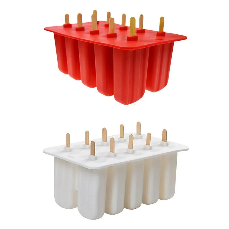 

Silica Gel Ice Cream Mould Popsicle Mold Ice Tray Puck Popsicle Mold Ice Cream 10 With Silicone Mold High Quality