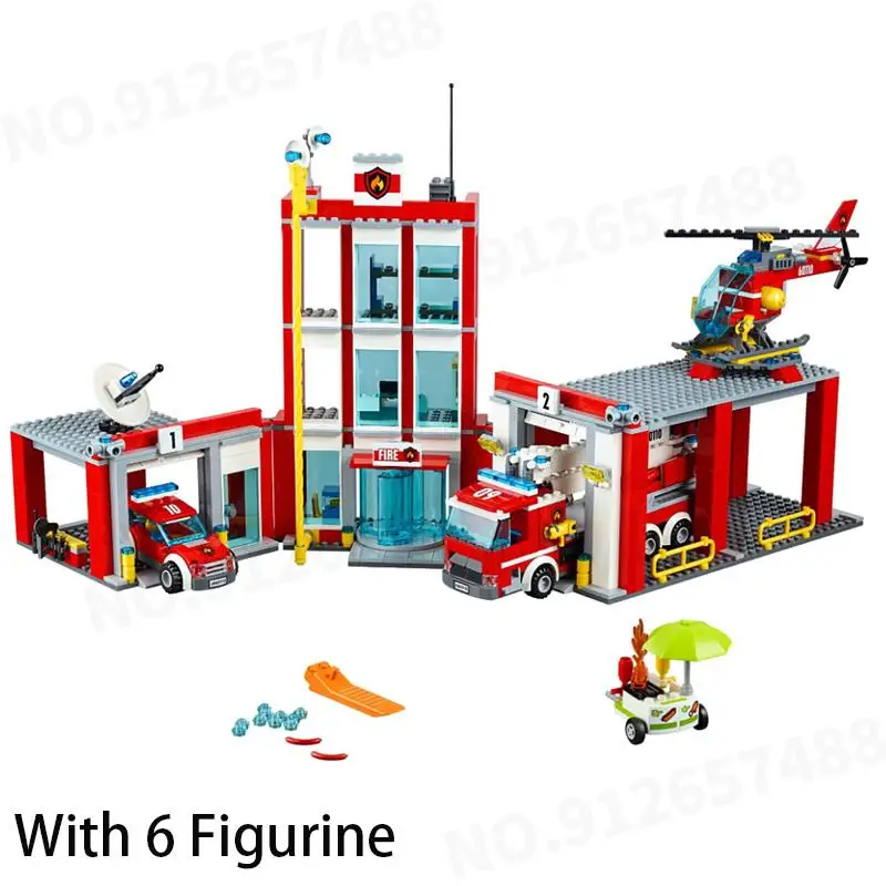 

Конструктор городской серии, игрушки, больница, пожарная станция, центральный аэропорт, строительные блоки, детский подарок, совместим с 60110