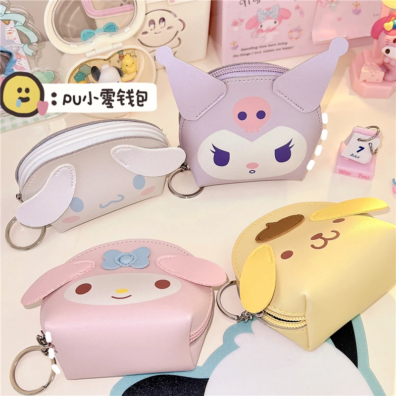 

Милый мультяшный аниме Мой Мелодия коричная сумка Kuromi из искусственной кожи Милая мини-кошелек для монет подвесной брелок женский подарок