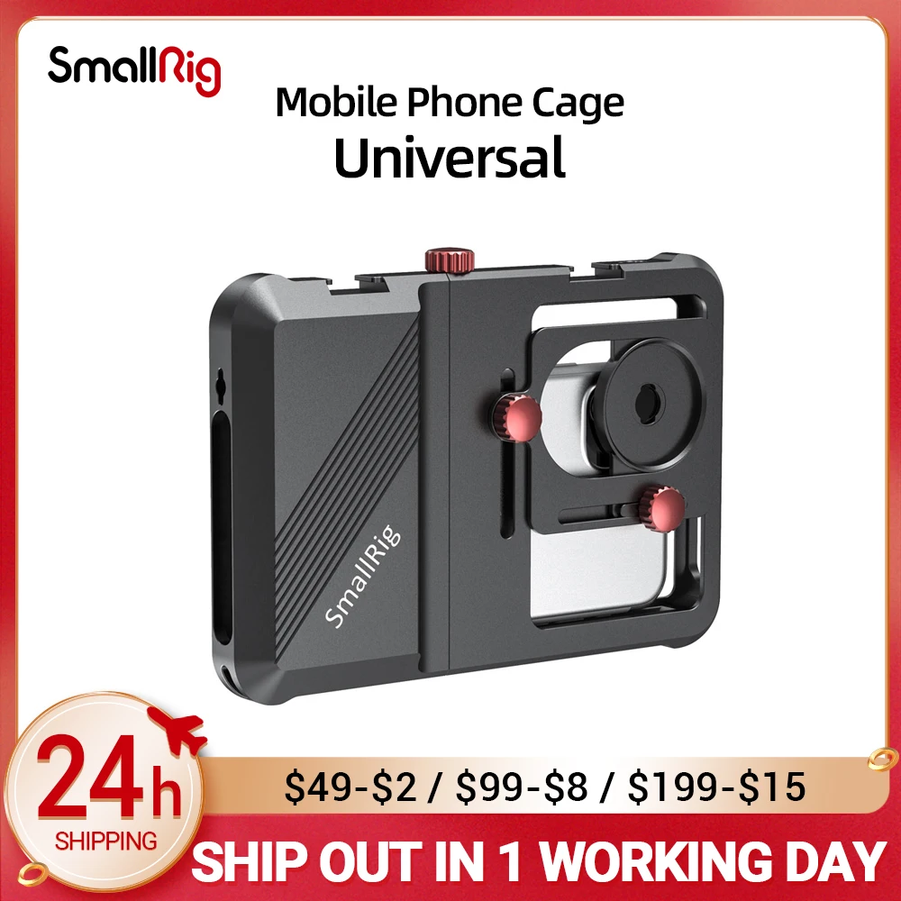 

SmallRig Professional Universal Mobile Phone Cage Multiple 1/4”-20 threaded holes and cold shoes CPU2494