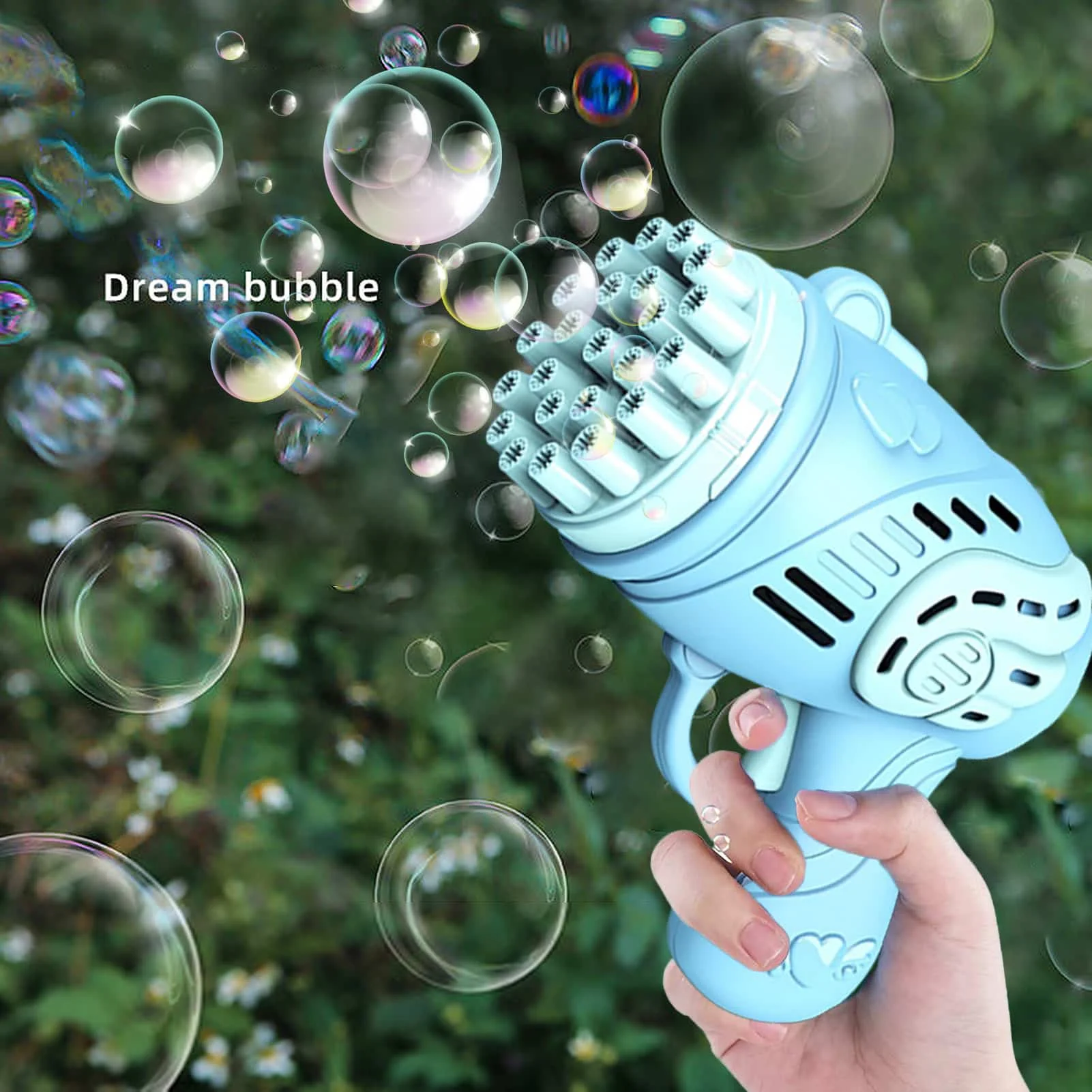 

23 Hole Bubble Machine GatlingBubble Blower Launcher Rocket Toy For Kids Battery Operated Bubble Guns For 4-10 Years Old