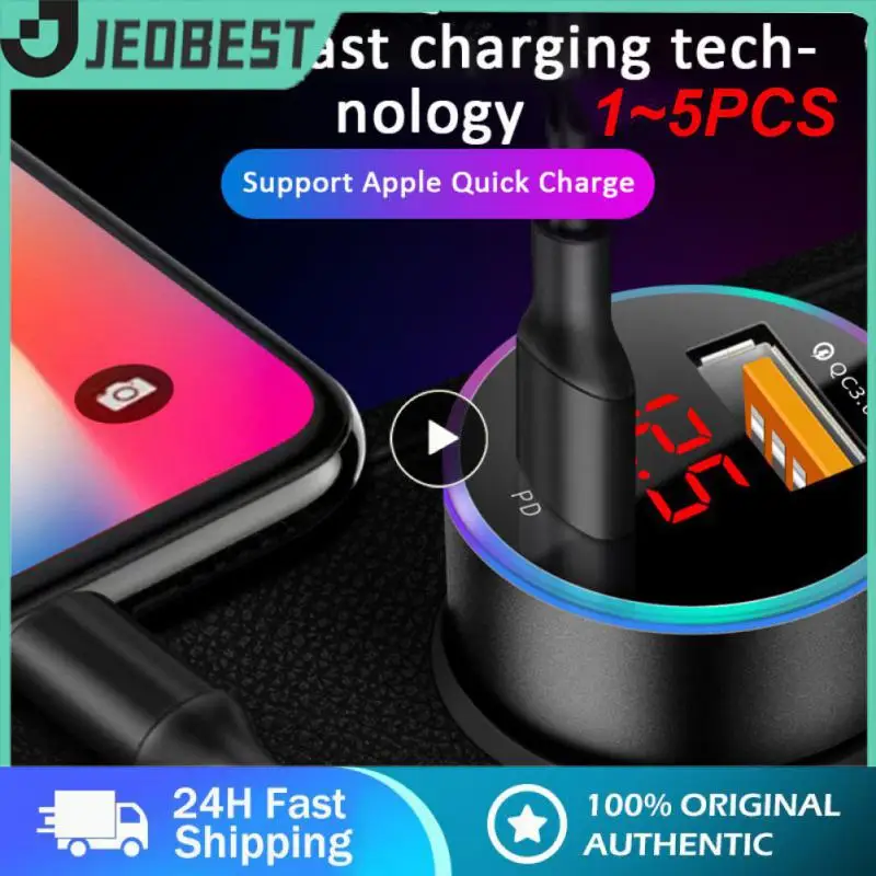 

1-5 шт., автомобильное зарядное устройство с двумя USB-портами
